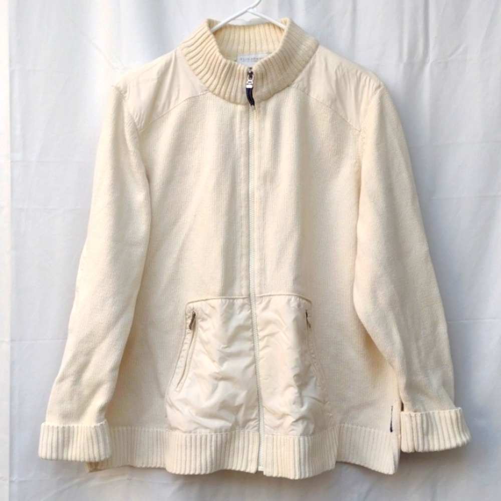 Liz Claiborne Cream Zipped Cardigan 1X